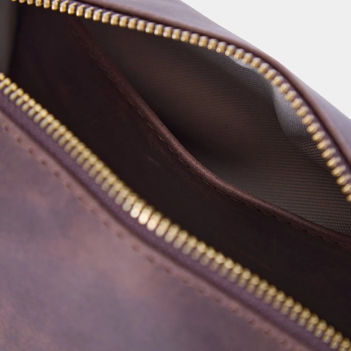 Mirage Leather Toiletry Set — Dark Brown