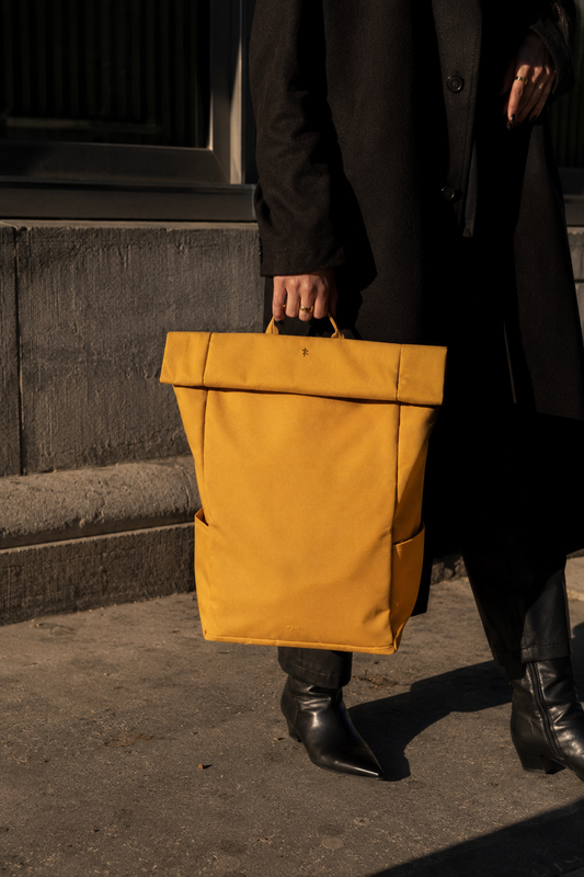 The Roll Backpack — Mustard