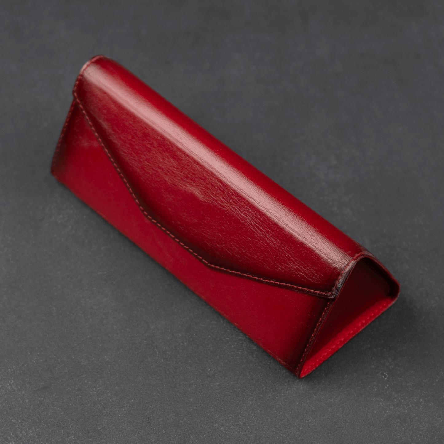 Luxury Leather Sunglasses Case — Red