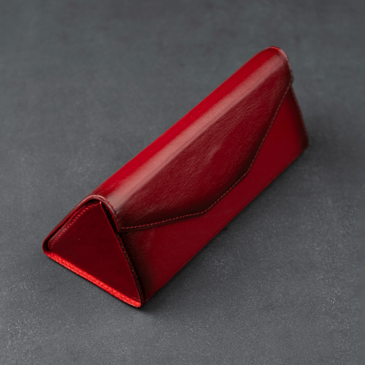 Luxury Leather Sunglasses Case — Red
