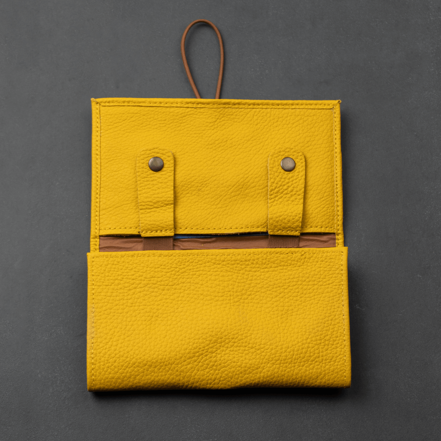 The Cable Roll — Mustard Leather
