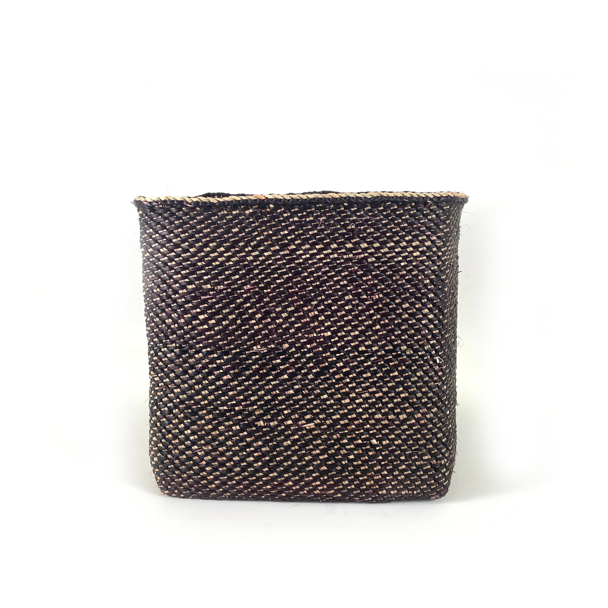 Square Light Black Iringa Basket, interior view