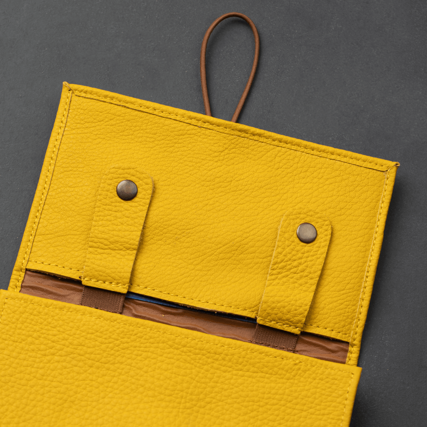 The Cable Roll — Mustard Leather