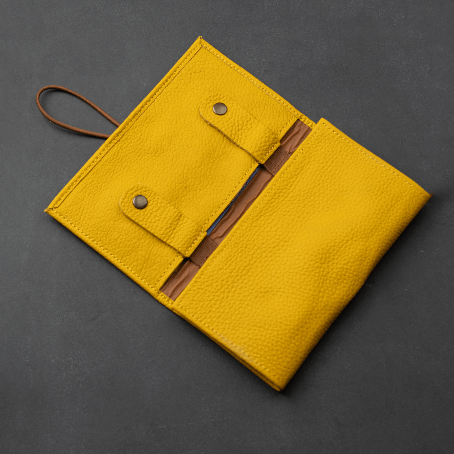 The Cable Roll — Mustard Leather