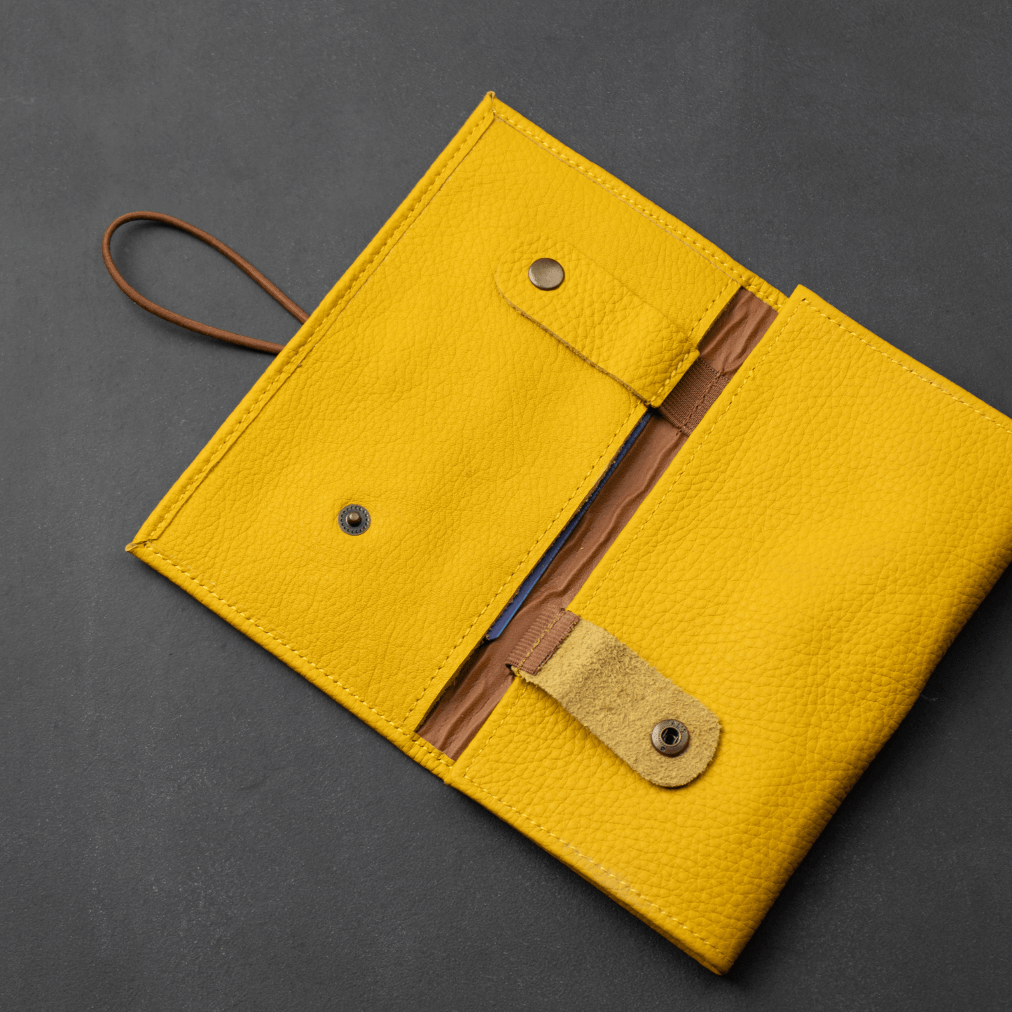 The Cable Roll — Mustard Leather