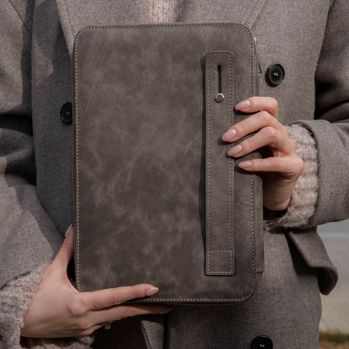 The Tech Case — Slate Leather