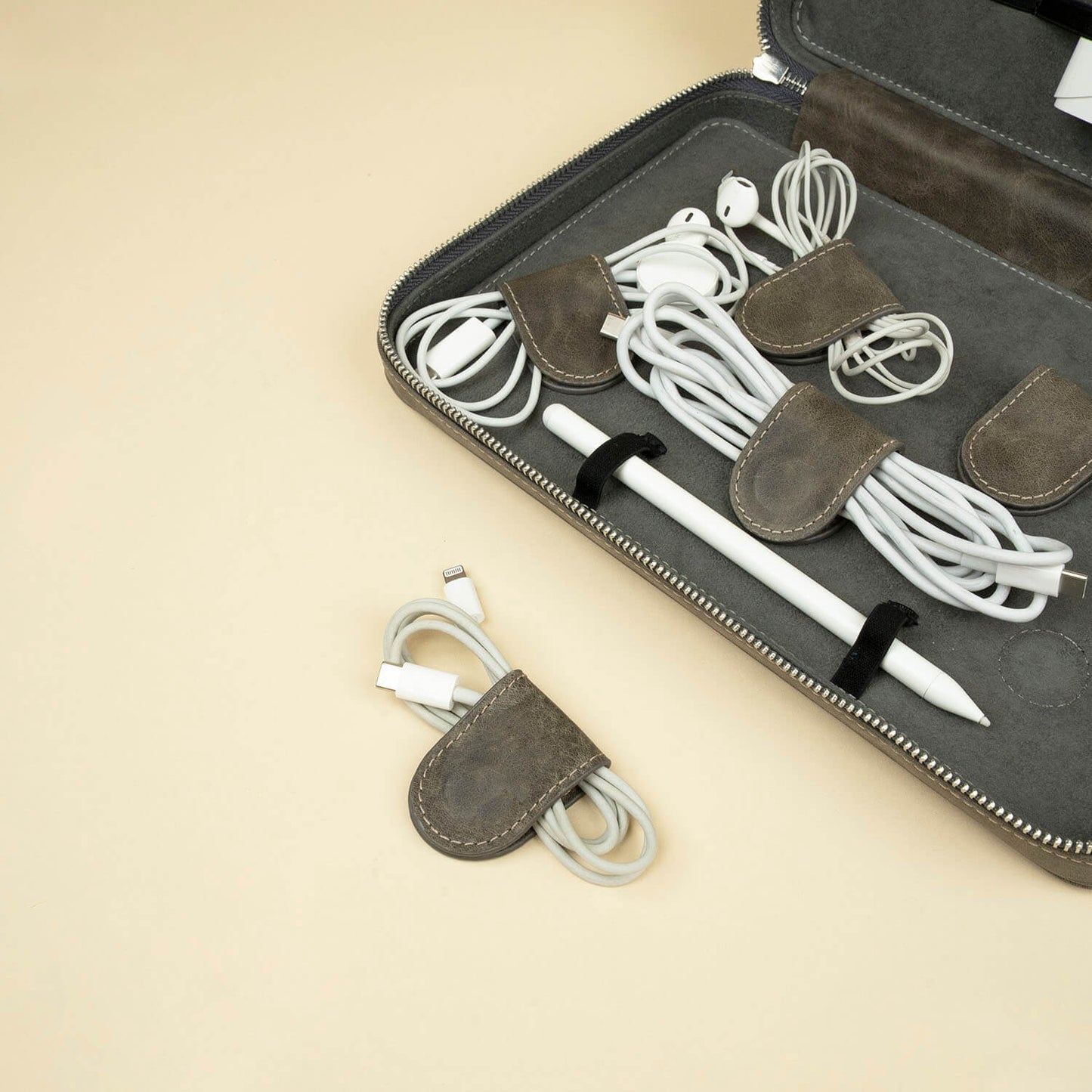 The Tech Case — Slate Leather