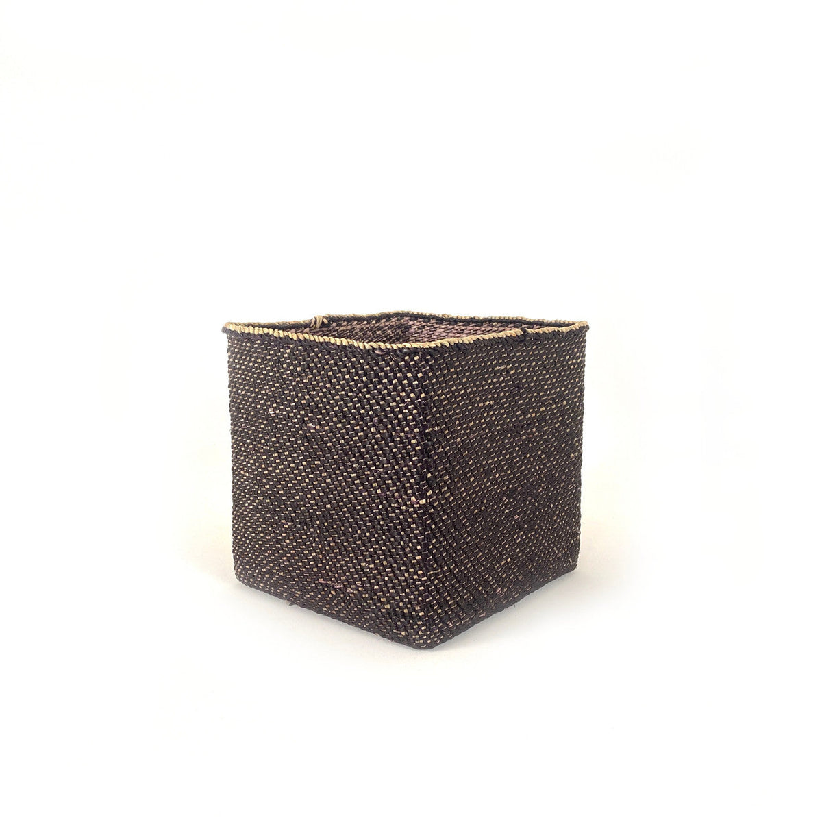 Square Light Black Iringa Basket, side view