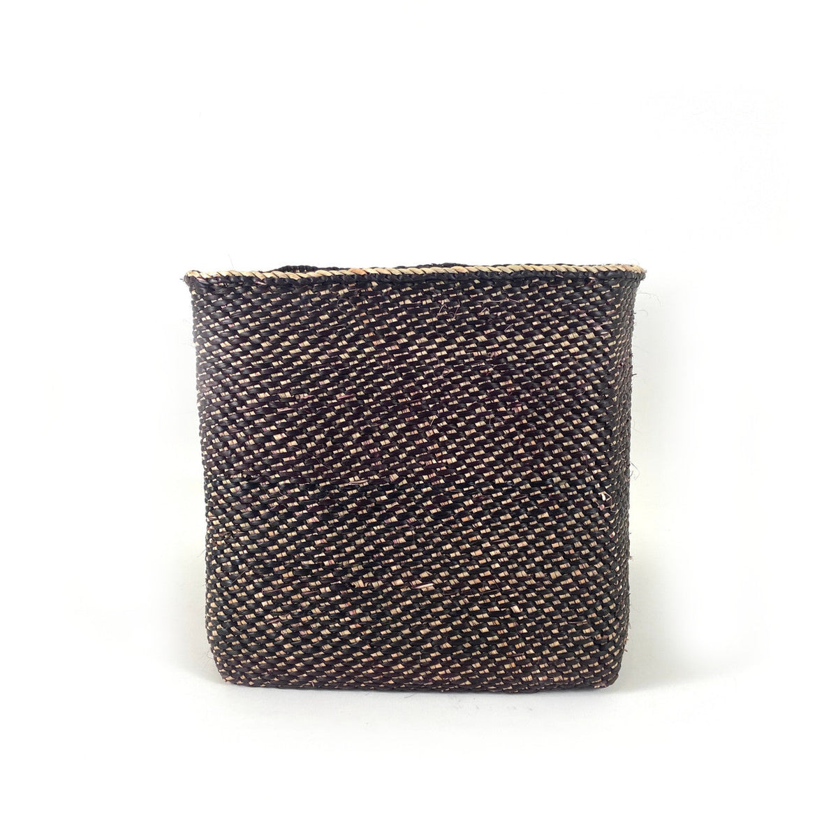 Square Light Black Iringa Basket, back view