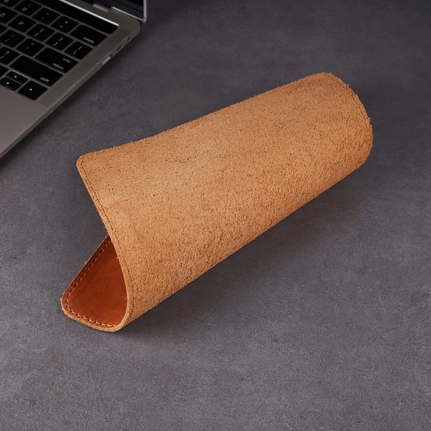 The Word Mousepad — Cognac Leather
