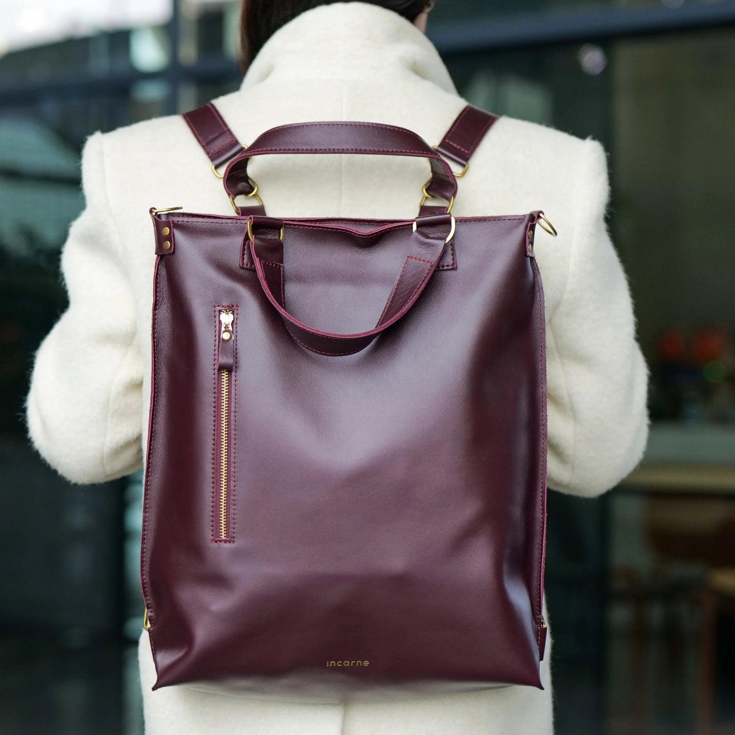 The Optimus Convertible Bag — Burgundy