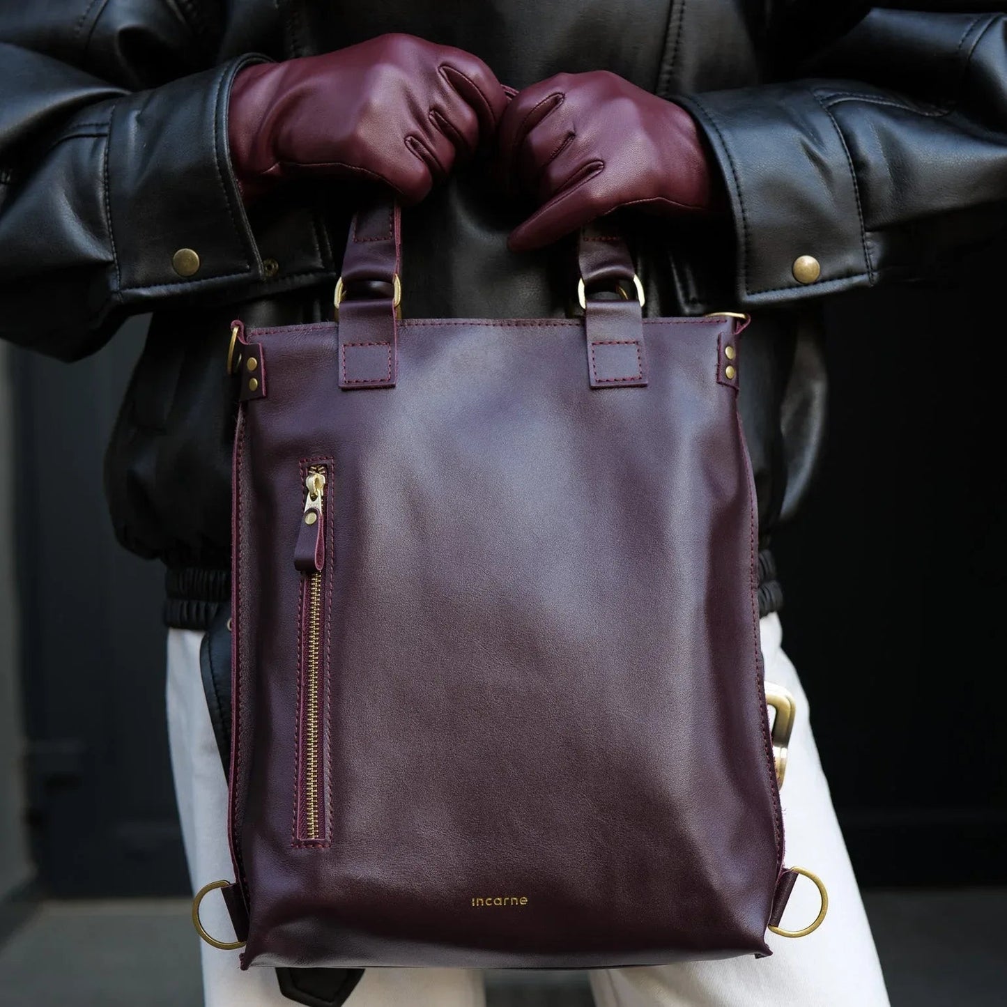 The Optimus Convertible Bag — Burgundy