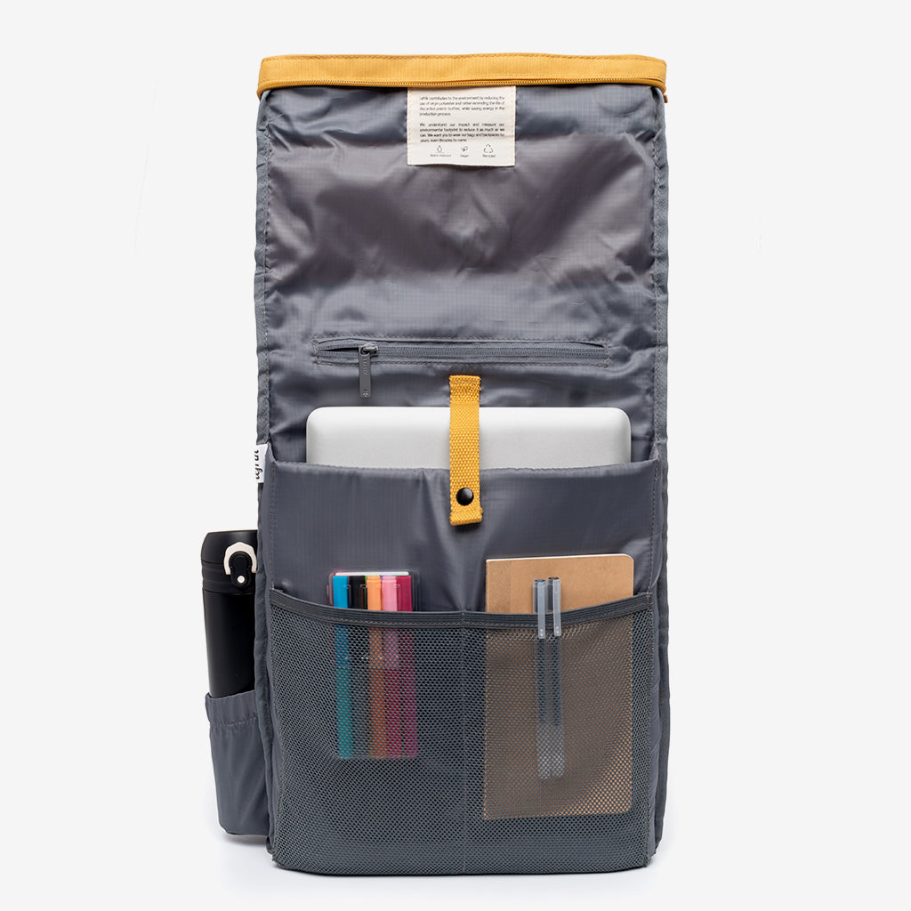 The Roll Backpack — Mustard