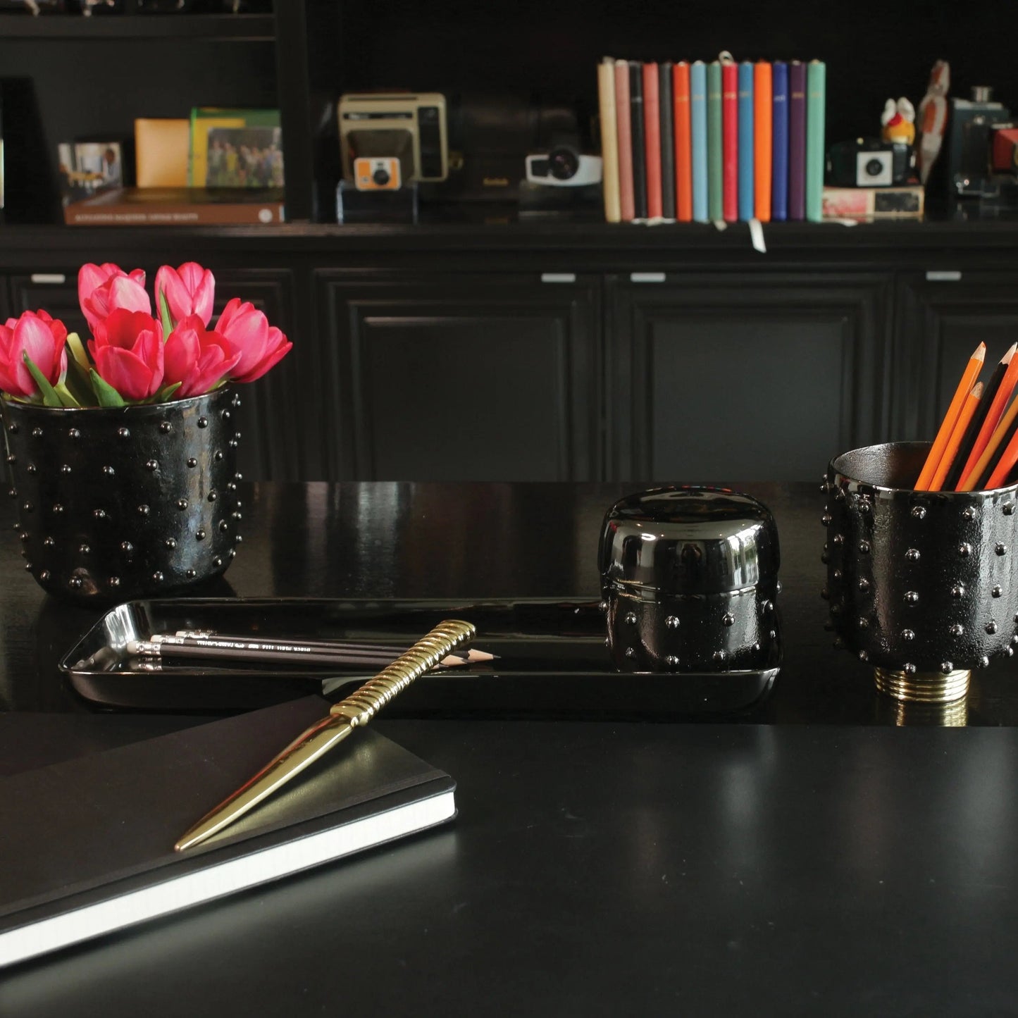 Djembe Desk Collection — Dark Bronze