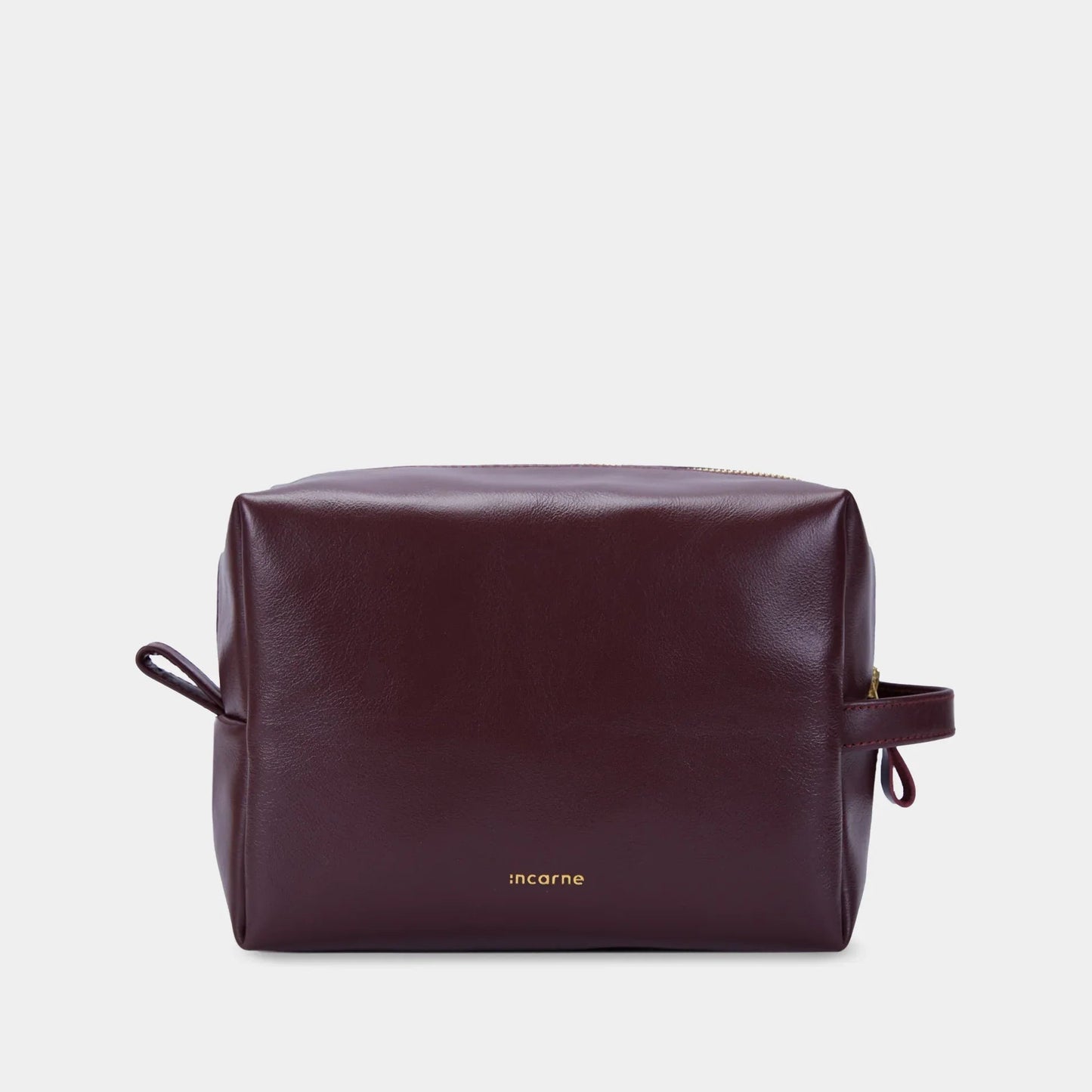 Mirage Leather Toiletry Bag — Burgundy