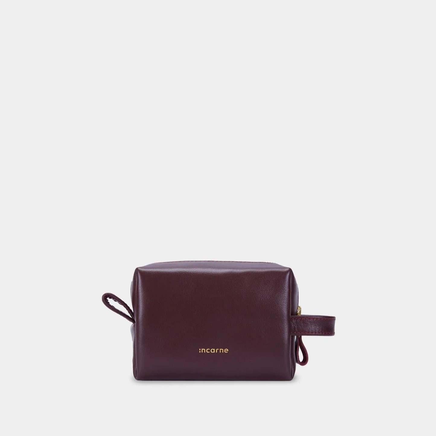 Mirage Leather Toiletry Bag — Burgundy