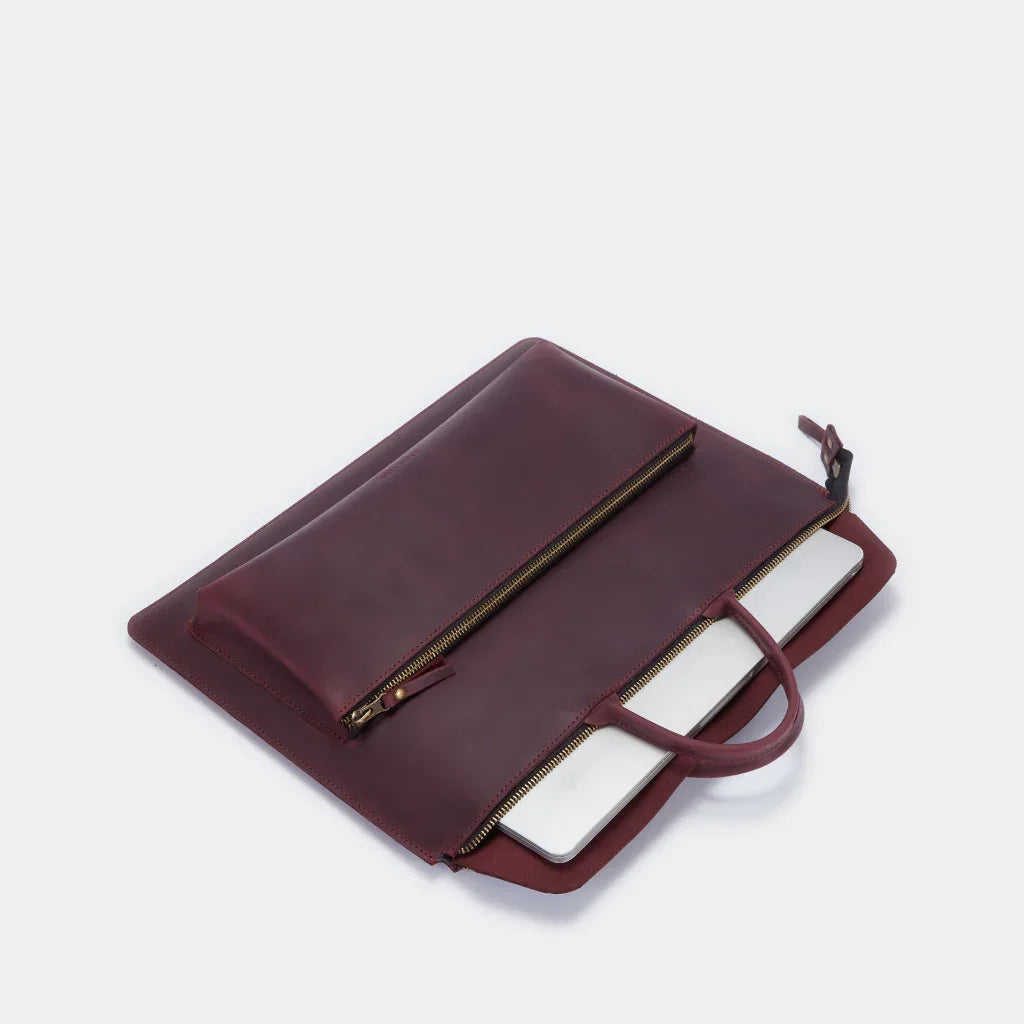 The Maryland Laptop Bag — Burgundy