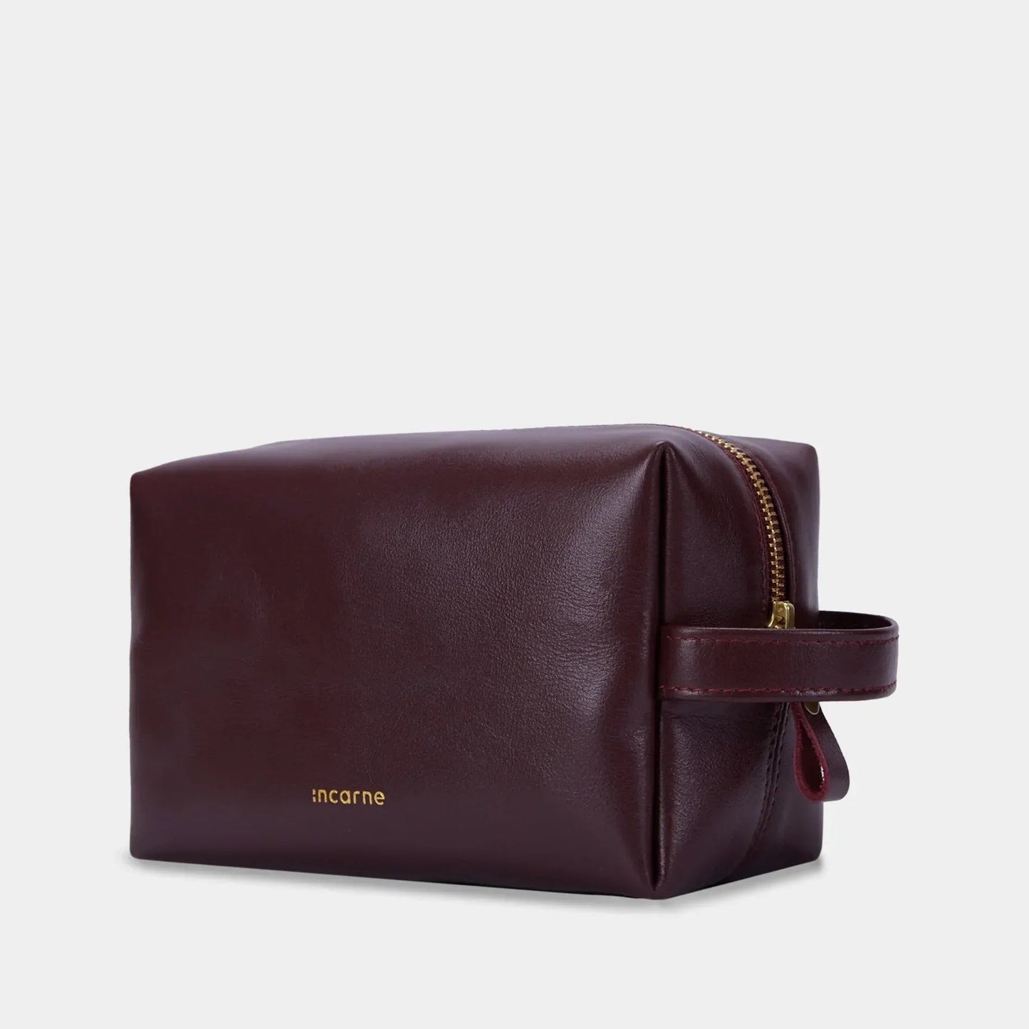 Mirage Leather Toiletry Bag — Burgundy