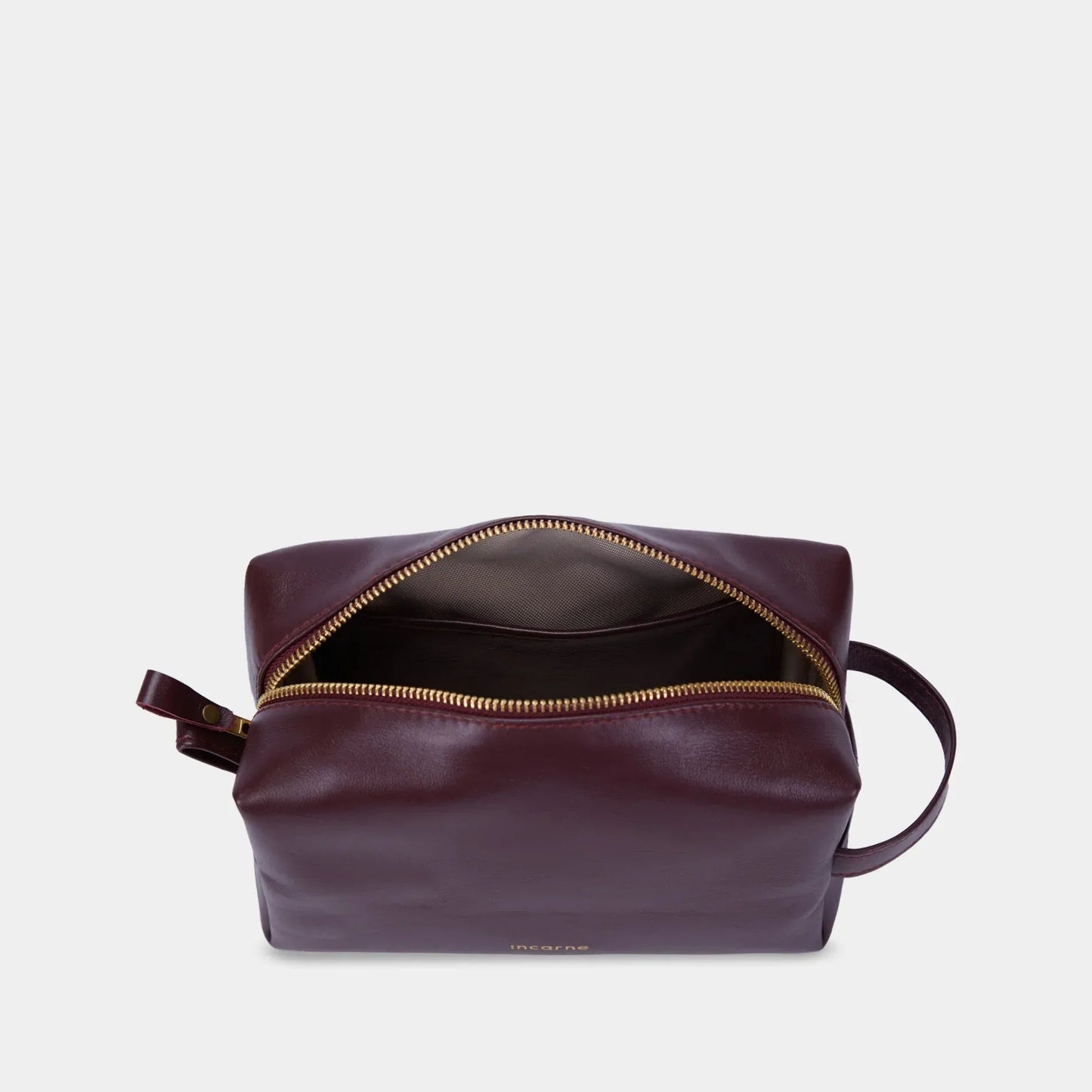 Mirage Leather Toiletry Bag — Burgundy